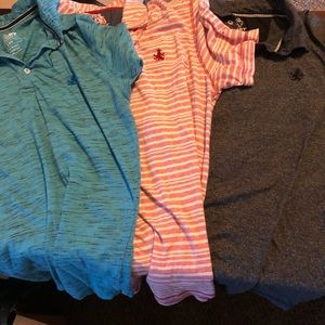 Rugby University Polos. 1 for $15 or 3 for $30.